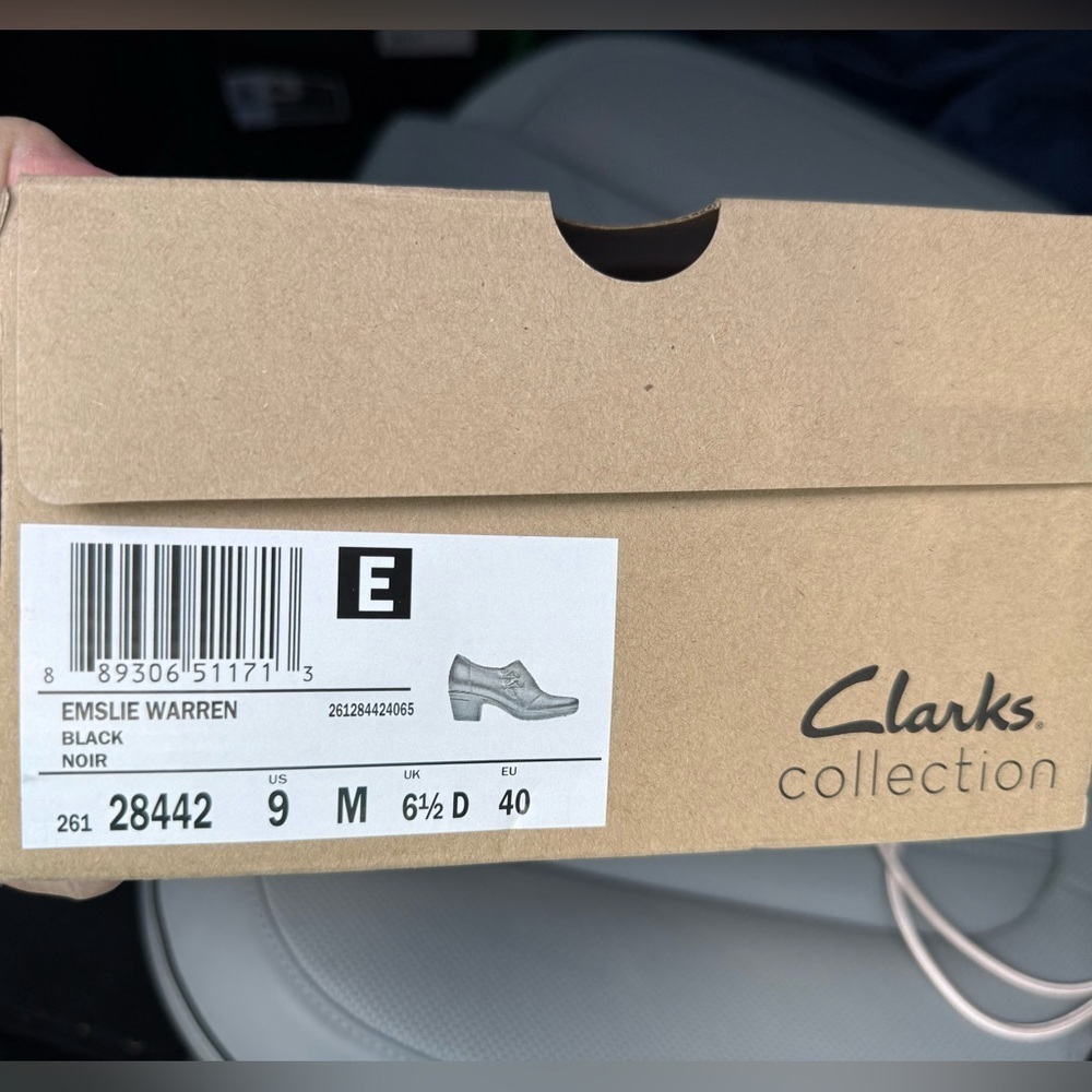 CLARKS EMSLIE WARREN Black Leather Women's Shoes 9 NEW IN BOX - Picture 8 of 10
